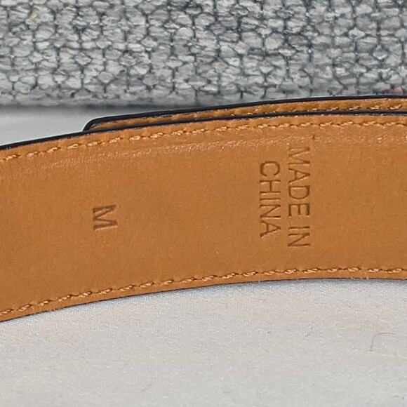 LAUREN RALPH LAUREN CROCO‑EMBOSSED LEATHER BELT – BLACK – SIZE MEDIUM main image 5